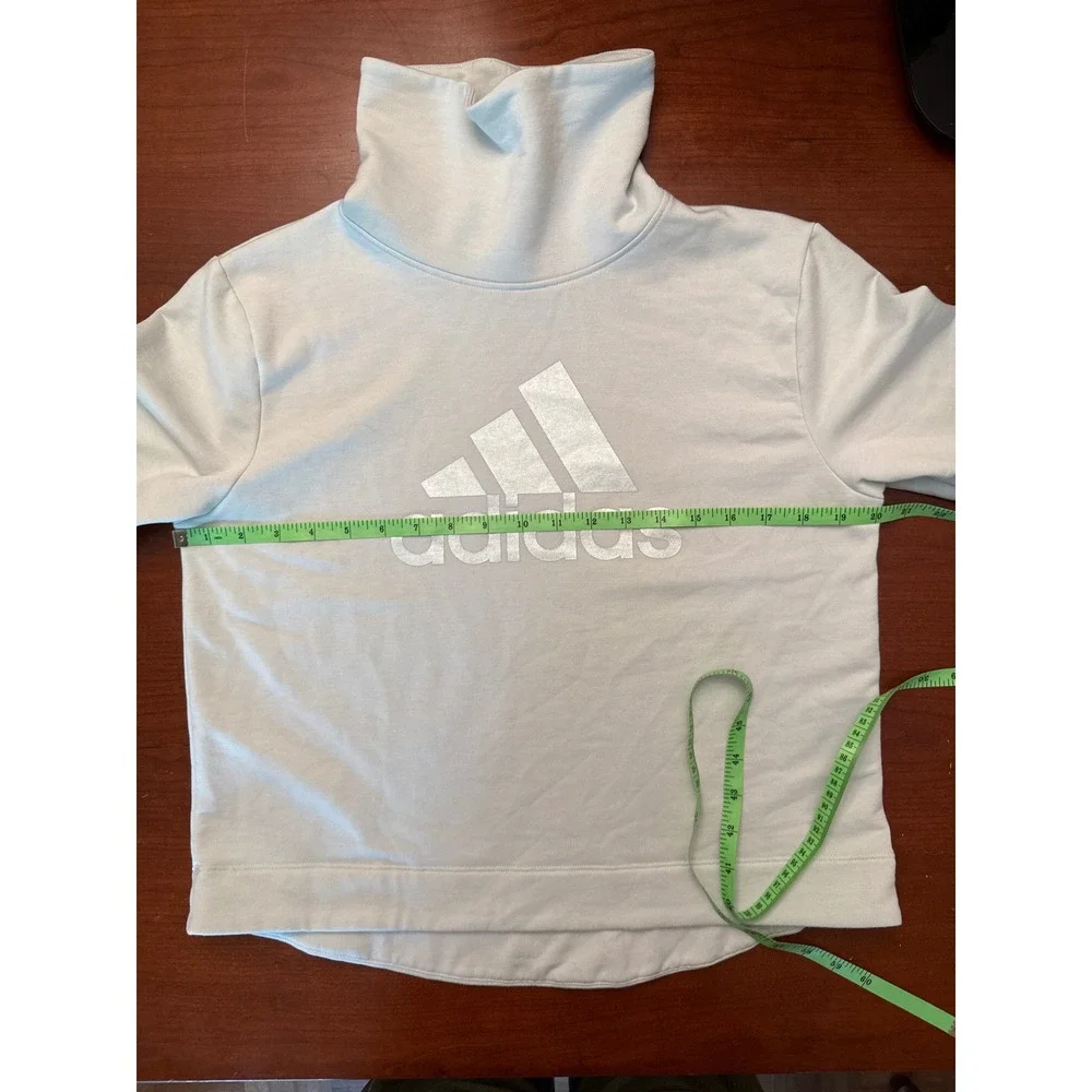 Adidas girls XL 16 light pale green high slouch neck sweatshirt‎